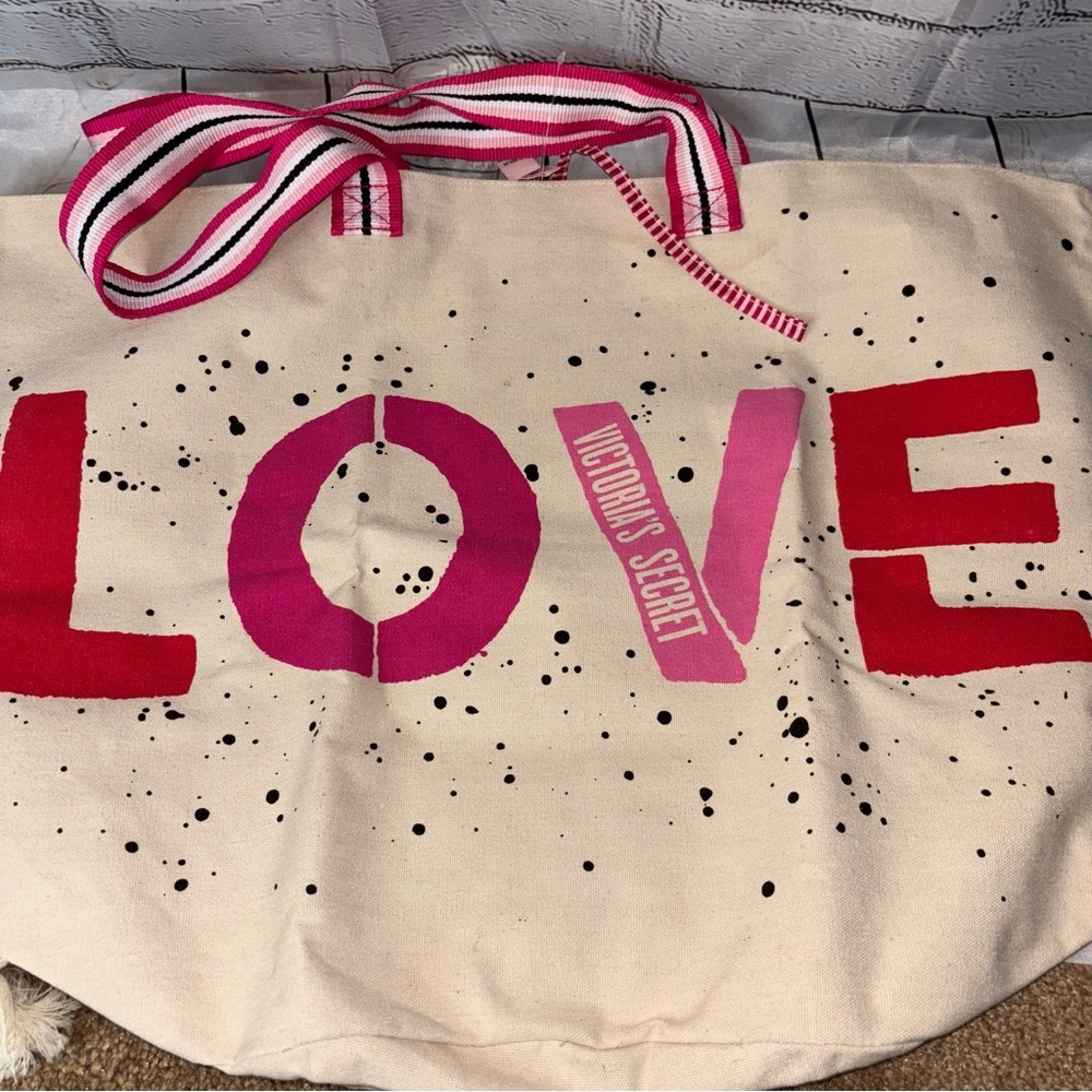Victoria’s Secret LOVE Tassel Canvas Tote Bag